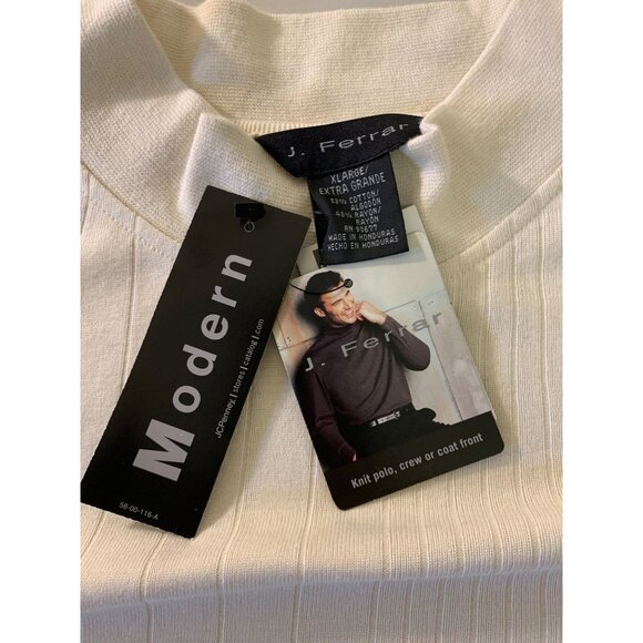 J. Ferrar Mens Modern Almond Mock Neck Shirt XL Cotton & Rayon - Picture 3 of 9